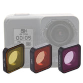 3 in 1 Snap-on Red / Yellow / Purple Color Lens Filter for GoPro HERO6 /5, Red / Yellow /Purple Color Lens