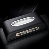 Universal Car Tissue Box with Temporary Parking Phone Number Card