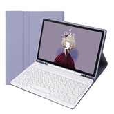 YT11B Detachable Candy Color Skin Feel Texture Round Keycap Bluetooth Keyboard Leather Case For iPad Air 4 2020 / Air 5 2022 / Pro 11 inch 2022 / 2021 / 2020 / 2018(White Ice), iPad 10.2 2020 & 2019 / Air 2019 / Pro 10.5 inch