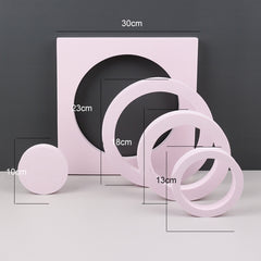 Geometric Cube Solid Color Photography Photo Background Table Shooting Foam Props, Round Combo Kits, Cuboid Doo, 7.6 x 6cm Cylinder