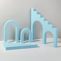 Geometric Cube Solid Color Photography Photo Background Table Shooting Foam Props, Ladder Combo Kits, 10 x 6cm Cylinder, Cuboid Door Combo Kits