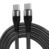 PD 60W USB-C / Type-C to USB-C / Type-C Fast Charging Nylon Braided Data Cable, 1m, 2m