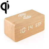 KD8801 5W Wooden Creative Wireless Charger LED Mirror Digital Display Sub-alarm Clock, Regular Style