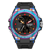 SANDA Dual Digital Display Luminous Stopwatch Chronograph Alarm Clock Men Quartz Sports Watch