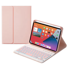 HK006D Square Keys Detachable Bluetooth Candy Color Keyboard Leather Case with Colorful Backlight & Holder for iPad mini 6