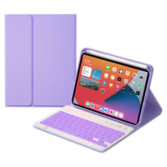 HK006D Square Keys Detachable Bluetooth Candy Color Keyboard Leather Case with Colorful Backlight & Holder for iPad mini 6