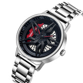 SANDA 1062 360 Degree Hollow Spinning Dial Steel Strap Quartz Watch for Men, 1062 Steel Strap