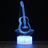 Crack Base Musical Instrument Series Creative 3D Colorful LED Decorative Night Light, Remote Control Version, YQ02