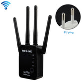 Wireless Smart WiFi Router Repeater with 4 WiFi Antennas, EU Plug Black, EU Plug White, UK Plug Black, UK Plug White, US Plug Black, US Plug White