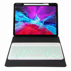 H-102S Monochrome Backlight Bluetooth Keyboard Leather Case with Rear Three-fold Holder, For iPad 10.2 2020 & 2019 / Pro 10.5 inch, For iPad 9.7 2018 & 2017, For iPad Pro 11 inch 2021 & 2020 & 2018 / Air 2020 10.9