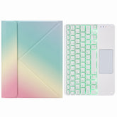 H-097CS Touch Backlight Bluetooth Keyboard Leather Case with Rear Three-fold Holder, For iPad 9.7 2018 & 2017, For iPad Pro 11 inch 2021 & 2020 & 2018 / Air 2020 10.9
