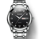 OLEVS 8691 Men Business Luminous Dual Calendar Design Waterproof Quartz Watch, OLEVS 8691 Quartz Watch (Black)