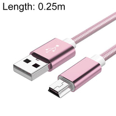5 PCS Mini USB to USB A Woven Data / Charge Cable for MP3, Camera, Car DVR, 0.25m, 1m, 1.5m, 2m
