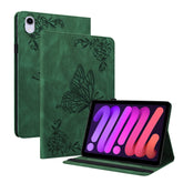 Butterfly Flower Embossed Leather Tablet Case, For iPad mini 2024 / mini 6, For iPad mini 2019 / 4 / 3 / 2 / 1