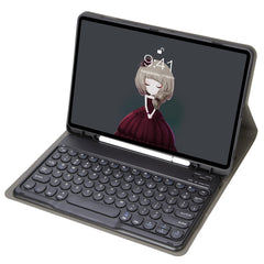YA08B Lambskin Texture Voltage Round Keycap Bluetooth Keyboard Leather Case, For Samsung Galaxy Tab A8 10.5 2021 SM-X200 / SM-X205, For Samsung Galaxy Tab S8 11 inch SM-X700 / SM-X706 & S7 11 inch SM-X700 / SM-T875