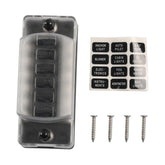 6 Way Fuse Box Blade Fuse Holder with Negative for Auto Car Truck Boat, A5602-01