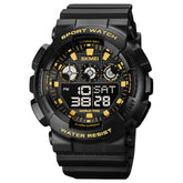 SKMEI 1857 Stainless Steel Buckle PU Strap Waterproof Electronic Watch