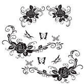 2 PCS/Set D-72 Butterfly Love Flower Pattern Car Modified Decorative Sticker, D-72