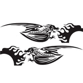 2 PCS/Set D-489 Fire-breathing Dragon Pattern Car Modified Decorative Sticker, D-489