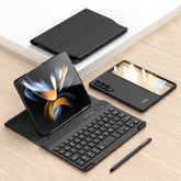 Magnetic Folding Bluetooth Keyboard Leather Case, For Samsung Galaxy Z Fold4 5G
