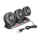 F4310 360-Degree Rotating Adjustable Car Three-Head Fan, F4310 USB Universal, F4310 12V Cigarette Lighter, F4310 24V Cigarette Lighter