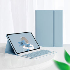 LX106 Square Keys Detachable Bluetooth Keyboard Leather Tablet Case, LX106