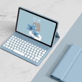YM-LX106 Round Key Detachable Bluetooth Tablet Keyboard Leather Case without Mouse, YM-LX106 without Mouse