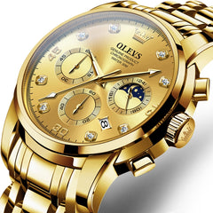 OLEVS 2889 Men Multifunctional Luminous Waterproof Quartz Watch