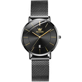 OLEVS 5869 Ladies Business Waterproof Steel Strap Quartz Watch