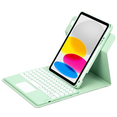Round Button 360 Degree Rotatable Bluetooth Keyboard Leather Case with Touchpad, For iPad 10th Gen 10.9 2022, For iPad Air 2022 / iPad Pro 11 2021