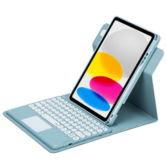 Round Button 360 Degree Rotatable Bluetooth Keyboard Leather Case with Touchpad, For iPad 10th Gen 10.9 2022, For iPad Air 2022 / iPad Pro 11 2021