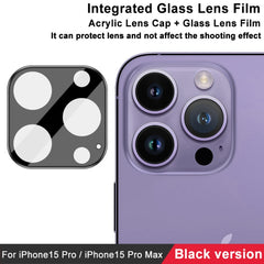 imak High Definition Integrated Glass Lens Film Black Version, For iPhone 15 Pro / 15 Pro Max, For iPhone 15 / 15 Plus