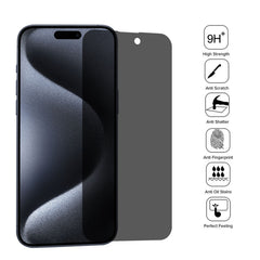 High Transparency Full Cover Anti-spy Tempered Glass Film, For iPhone 15 Pro Max / 15 Plus, For iPhone 15 Pro / 15