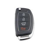 4-button Folding Car Key Shell with Metal Edge Solaris ix35 ix4 Santa For Hyundai Sonata 2014-2017 / Tucson 2016-2019 / Santa Fe 2013-2016, For Hyundai 4-button Solaris ix35 ix4