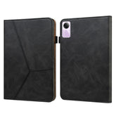 Solid Color Stripe Embossed Leather Tablet Case, For Xiaomi Redmi Pad SE
