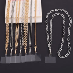 Metal Chain Crossbody Chain Phone Lanyard with Clip,Length: 1.25m, K1894+Card
