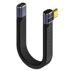 240W 40Gbps USB-C / Type-C Male to USB-C / Type-C Female Side Bend Flexible Board Data Cable, Type-C Male to Type-C Female Side Bend