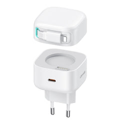 USAMS US-CC209 SMF Series PD35W 8 Pin + Type-C Dual Port GaN Fast Charger, EU Plug