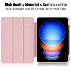 Acrylic 3-Fold Solid Color Smart Leather Tablet Case, For Xiaomi Pad 6S Pro 12.4, For Xiaomi Redmi Pad SE, For Xiaomi Pad 6 / 6 Pro
