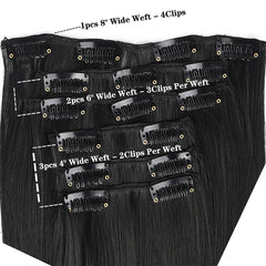 50cm 16 Card Long Curly Hair Wig Seamless Hair Extension Piece