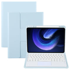 Square Button Bluetooth Keyboard Rotatable Holder Leather Case with Touchpad, Square Button Touchpad