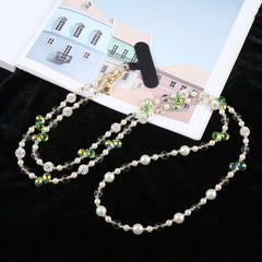 Mobile Phone Anti-lost Long Chain Flash Diamond Pearl Crossbody Lanyard