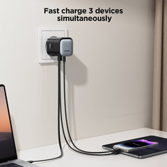 JOYROOM JR-TCL02 GaN 65W 2-Port Charger with Retractable Cable, JR-TCL02