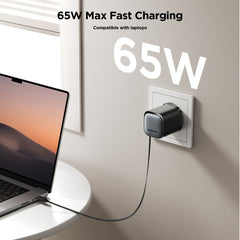 JOYROOM JR-TCL02 GaN 65W 2-Port Charger with Retractable Cable, JR-TCL02