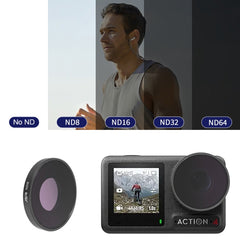 For DJI Osmo Action 4 JUNESTAR Threaded Camera Lens Filter, MCUV, CPL, ND8, ND16, ND32, ND64, ND1000, ND8PL, ND16PL, ND32PL, ND64PL, NIGHT, STAR, Streak Gold Drawing, Streak Blue Drawing, Macro 15X