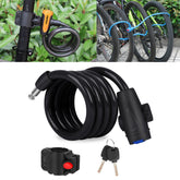 Bicycle Portable Anti-theft Lock Steel Cable Lock with Lock Frame, B Style 120cm Black