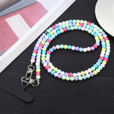 Mobile Phone Anti-lost Dazzling Crossbody Colorful Long Bead Chain, Colorful Long Chain