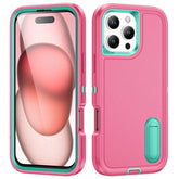 Rugged PC + Silicone Phone Case with Holder, For iPhone 16 Pro Max