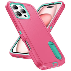 Rugged PC + Silicone Phone Case with Holder, For iPhone 16 Pro Max