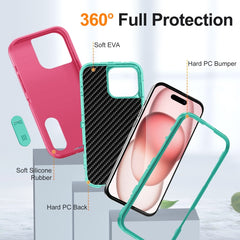Rugged PC + Silicone Phone Case with Holder, For iPhone 16 Pro Max